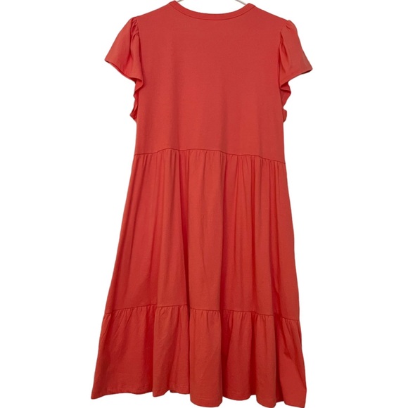 Time and Tru Flutter Sleeve Tiered Swing Dress - Picture 4 of 11